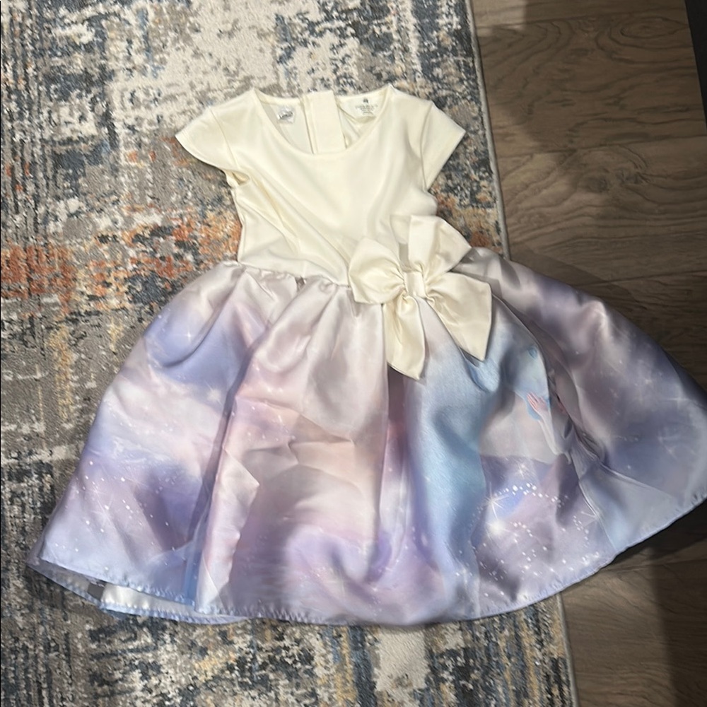 Frozen theme Cream A-Line V-Neck Formal Dress for Wedding Guest